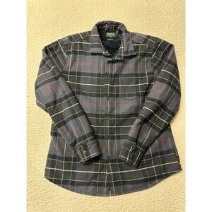 Barbour Mens Plaid Flannel Shirt Large Fleece Lined